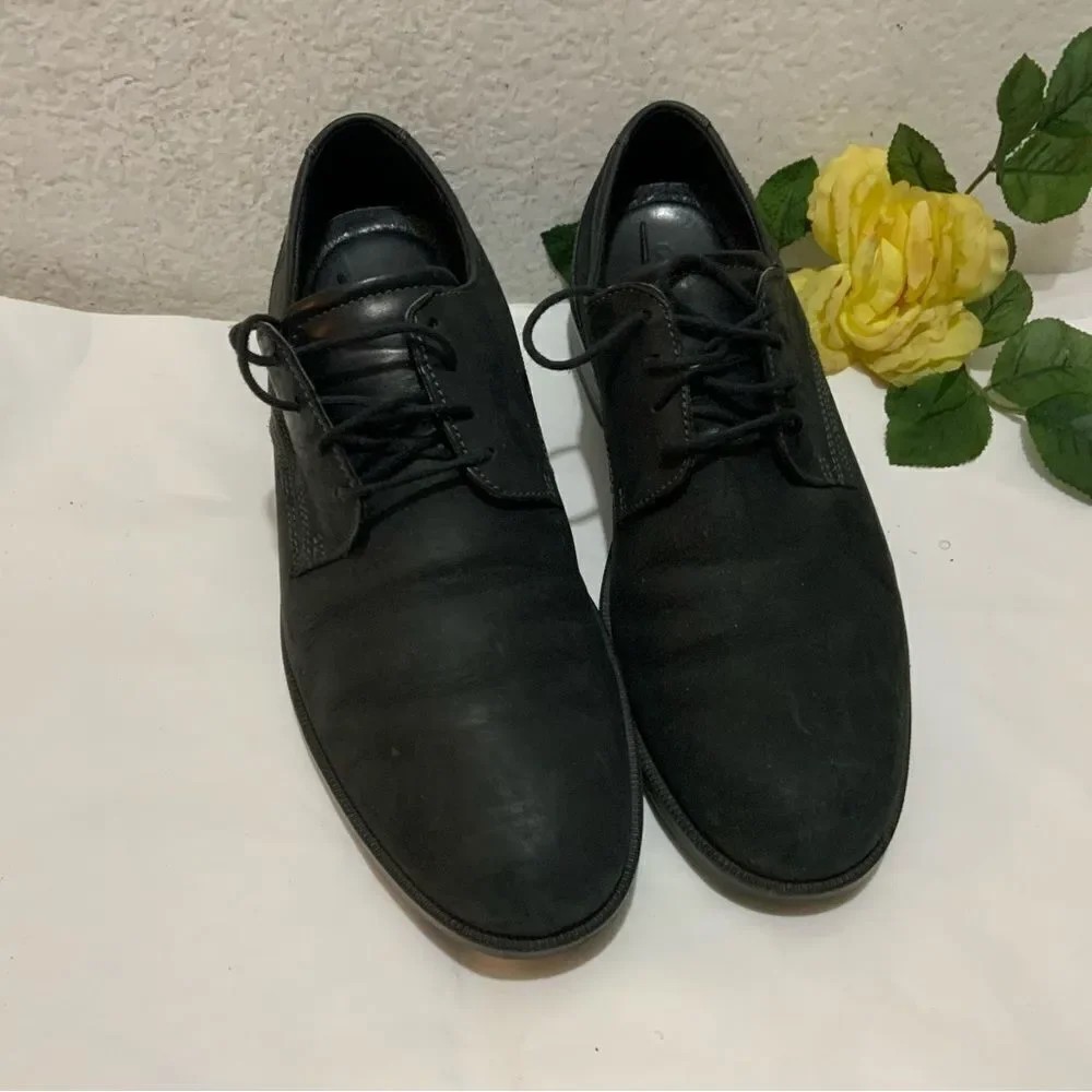 ECCO Mens Dress Shoes Black Leather Lace Up Dress Shoes EU 45 USA 11